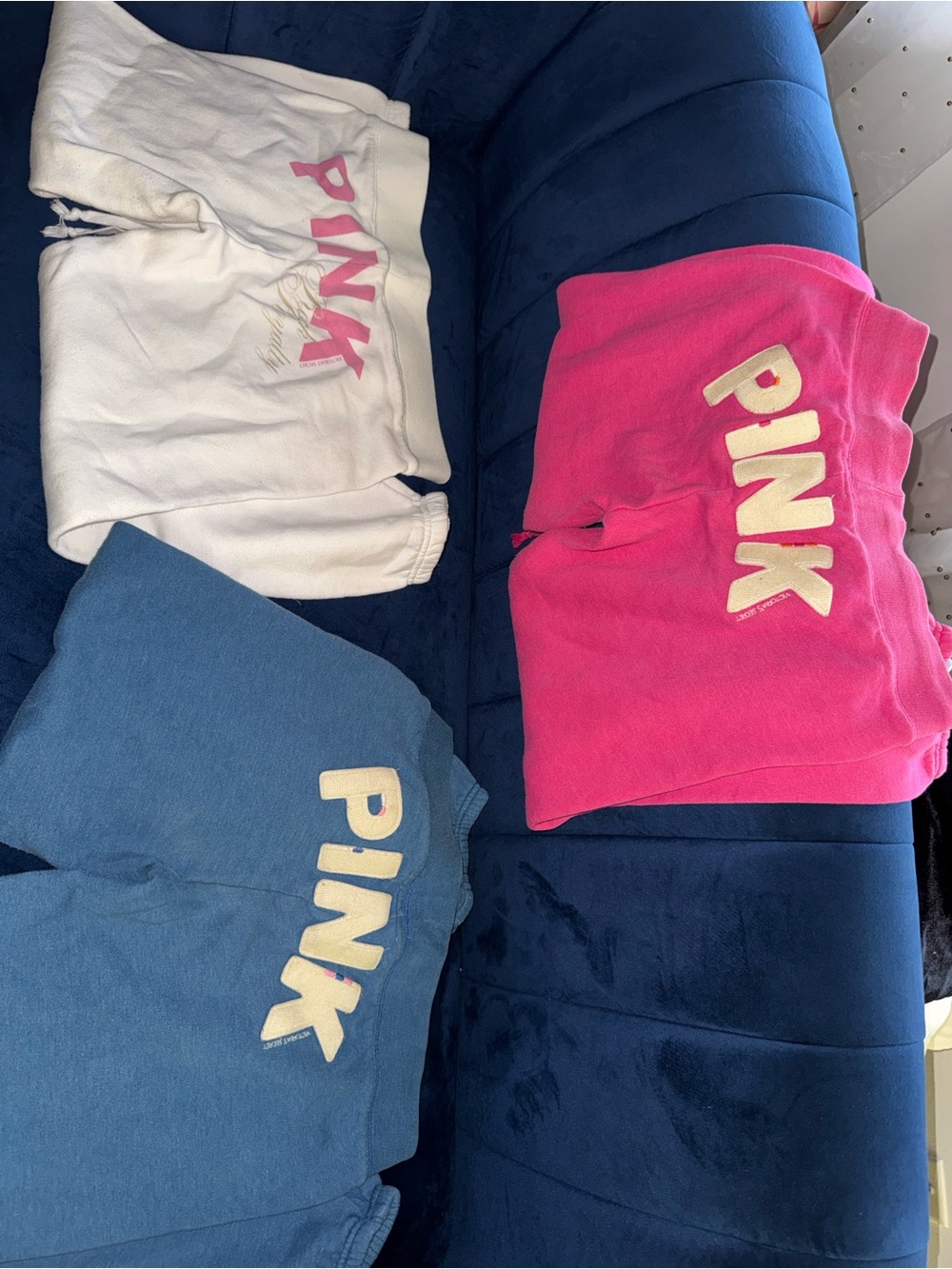 PINK Logo sweat pants Bundle - Hot Pink, Blue, White